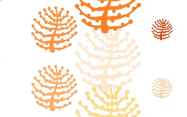 Light Orange vector abstract backdrop with branches, trees.