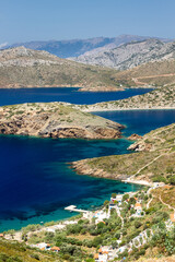 Fjords in the island of Fournoi, a tiny islet near Ikaria and Samos islands, in Aegean sea, Greece.