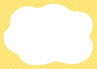 黄色いストライプの背景に白い雲形のコピースペース