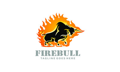 Fire Bull Logo - Flame Bull Vector