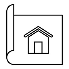 Floor plan design icon