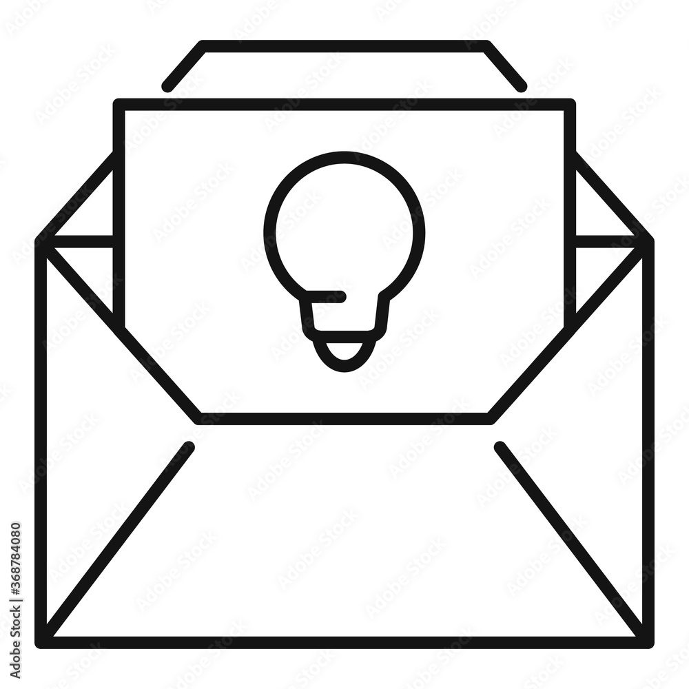 Poster new mail innovation icon. outline new mail innovation vector icon for web design isolated on white b