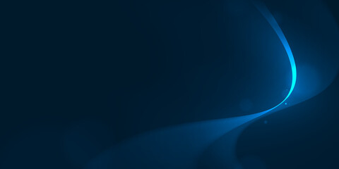 Glow curve line on dark blue abstract background.