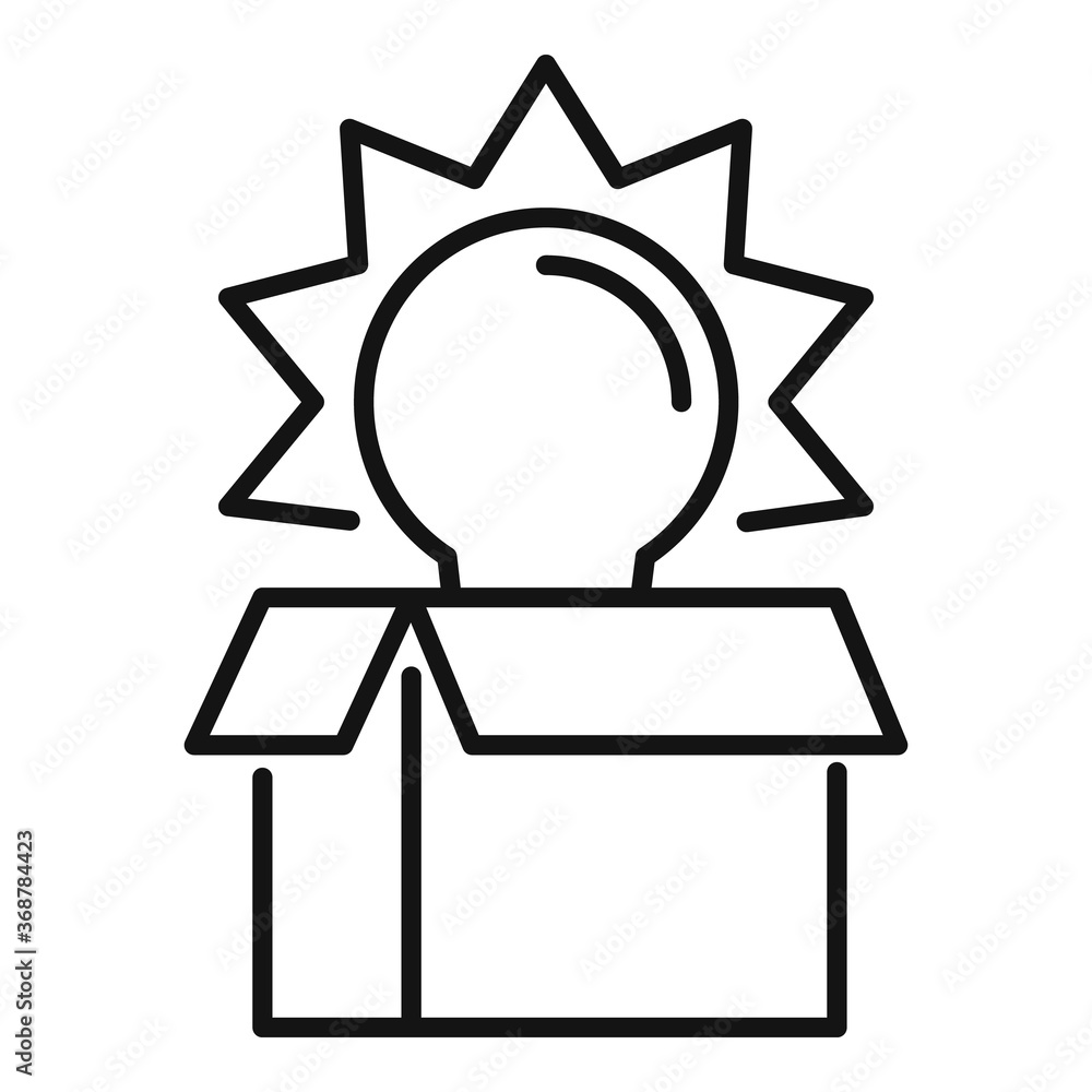 Poster unboxed idea innovation icon. outline unboxed idea innovation vector icon for web design isolated on