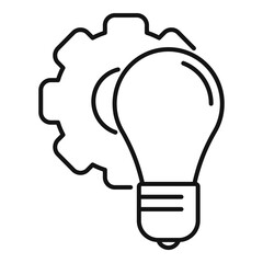 Gear bulb innovation icon. Outline gear bulb innovation vector icon for web design isolated on white background