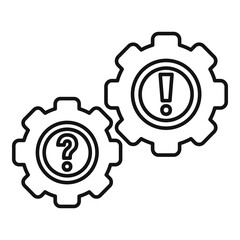 Gear system innovation icon. Outline gear system innovation vector icon for web design isolated on white background