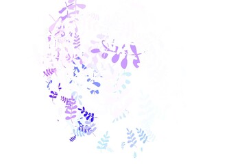 Light Pink, Blue vector elegant template with leaves.