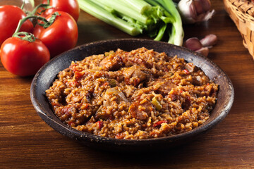 Chicken jambalaya - spicy rice with chicken a nd sausage