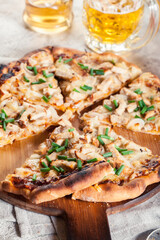 Spicy pizza with chicken gyros