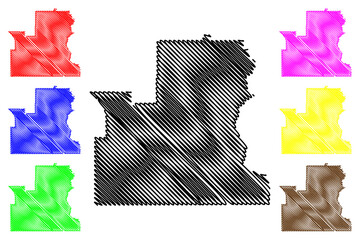 Franklin County, Idaho (U.S. county, United States of America, USA, U.S., US) map vector illustration, scribble sketch Franklin map