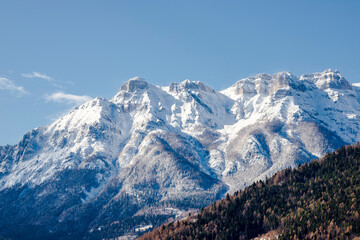 snow covered mountains in Italy