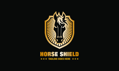 Horse Shield Logo - Horse Head Vector