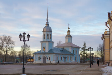 March evening near the Alexander Nevsky church. Vologda, Russia