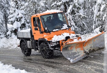 snow removal on a road
