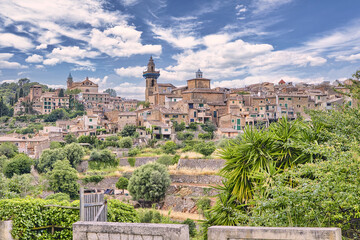 The historical. old town of Valldemossa in the mountains of Mallorca
