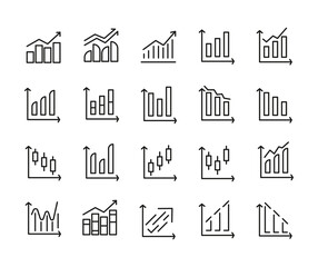 Set of Growth Outline Vector Icon