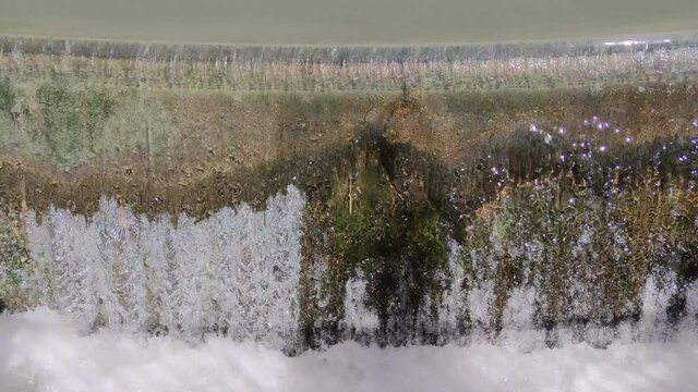 Bajada de agua en la darsena del Canal de Castilla a su llegada a Valladolid