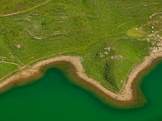 Shore line from a mountain lake