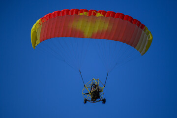 Motorized parachute in the sky