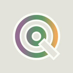 Abstract IQ icon or logo template. Isolated sign smart brain. Colorful creative symbol of the intelligence quotient. Icon design concept clever sense. Identity for business. Vector illustration.