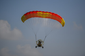 Motorized parachute in the sky