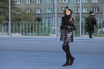 portrait of young beautiful fashionable woman