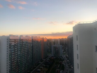 sunset over the city