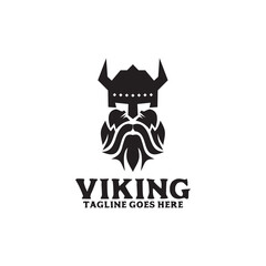 Viking head helmet vector logo design