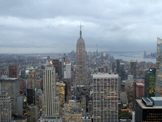 Fototapeta na wymiar Empire State Building at Rockefeller Center top of the rock Observation deck