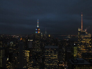 Fototapeta na wymiar Empire State Building at Rockefeller Center top of the rock Observation deck