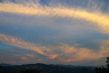 sunset in the mountains
