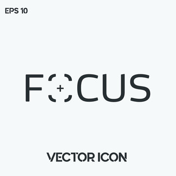 Typographic "Focus" vector icon illustration. Premium quality. 