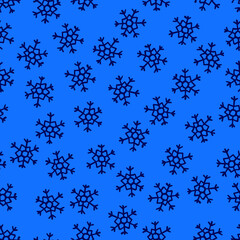 Seamless background of hand drawn snowflakes