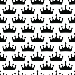 Seamless pattern with crowns isolated on white background. Vector seamless retro pattern, with crowns. Can be used for wallpaper, pattern fills, web page background,surface textures