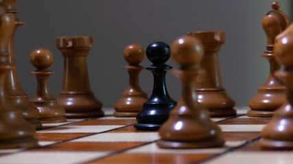 black pawn with escape route