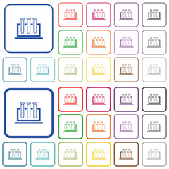 Chemistry outlined flat color icons