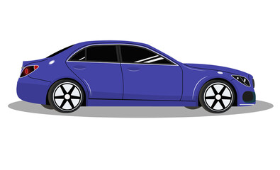 Concept of car. Blue car. Sport car, modern car.