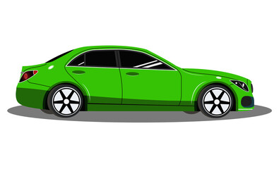 Concept of car. Green car. Sport car, modern car.
