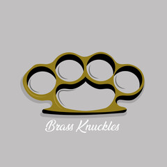 Vector illustration of Brass knuckles