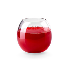 Realistic Transparent Glass of Red Juice isolated on white background with clipping path.