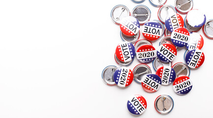 Button badges with i voted today text isolated on white