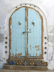 kairuan old medina blue door