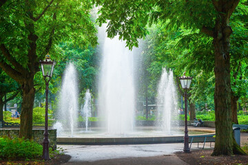 The fountain in a city park