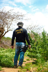 jacobina, bahia / brazil - december 5, 2014: Civil police officer from Bahia is seen during a...