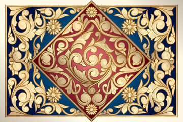 Golden ornate decorative vintage design