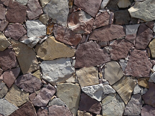 wall of broken and colored stones, stock texture