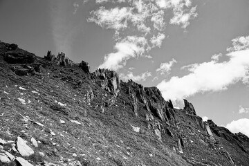 mountain landscape with clouds