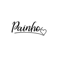 Daddy - in Portuguese. Lettering. Ink illustration. Modern brush calligraphy. Painho