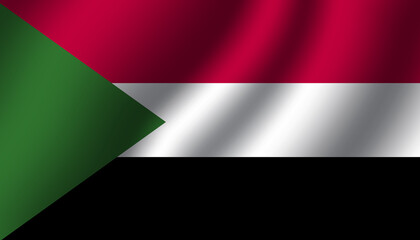 sudan national wavy flag vector illustration