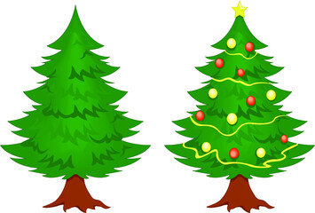 set of christmas trees